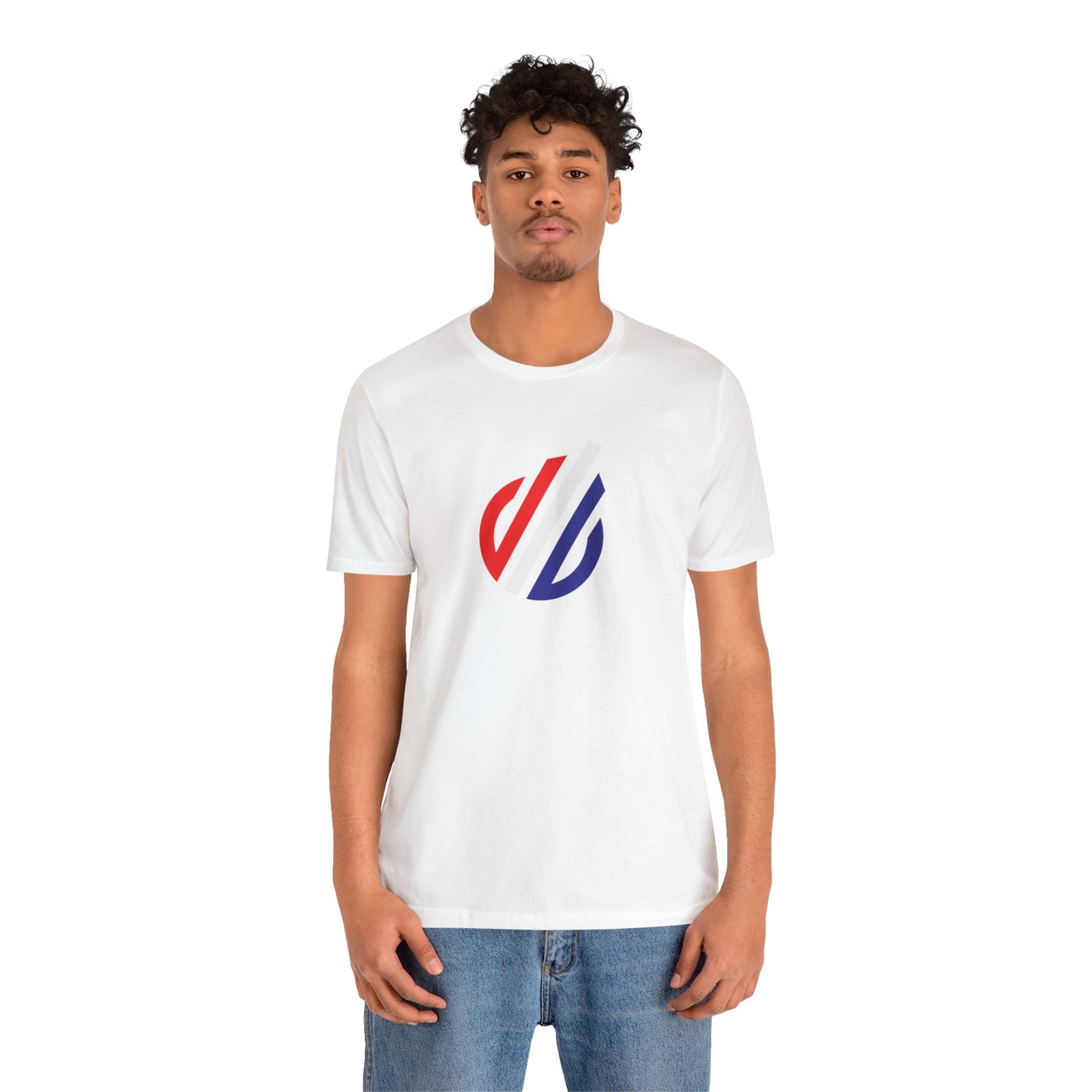 Red white blue Unisex Jersey Short Sleeve Tee